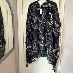NWT, Nordstrom black woodland marbled swimsuit coverup, women’s, one size